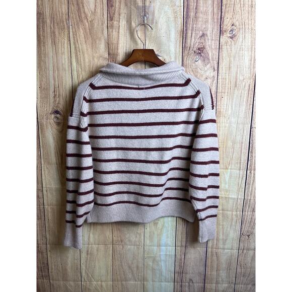 Lush  Striped Quarter Zip Striped Knit Sweater - Picture 4 of 7